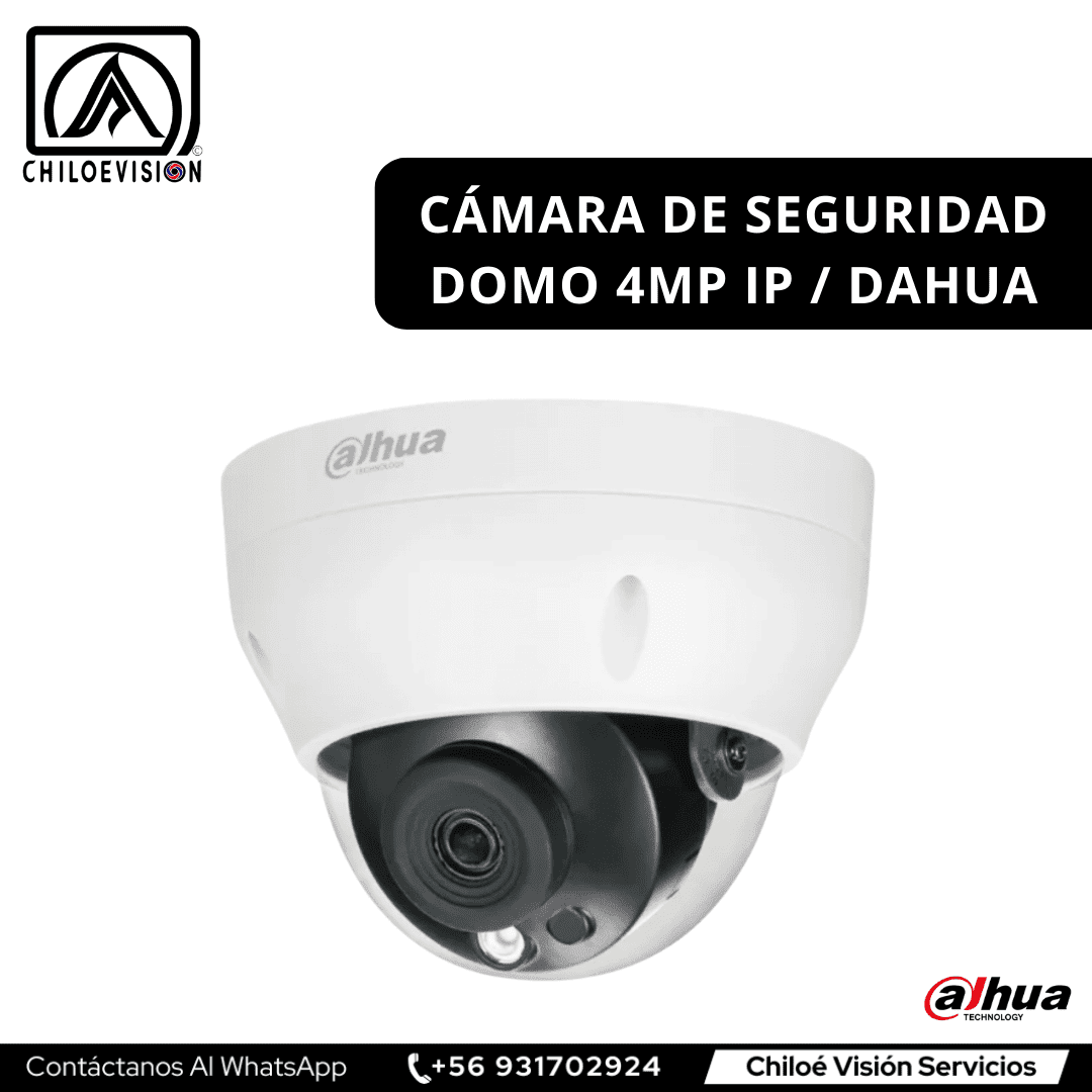 Cámara de seguridad Domo 4MP IP / Dahua – Instalación en Chiloé