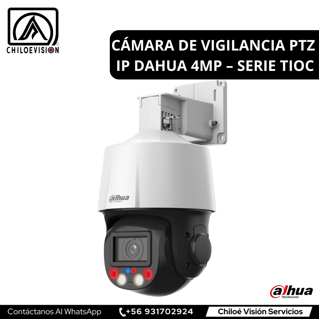 Cámara de Vigilancia PTZ IP Dahua 4MP / Serie TiOC – Instalación en Chiloé