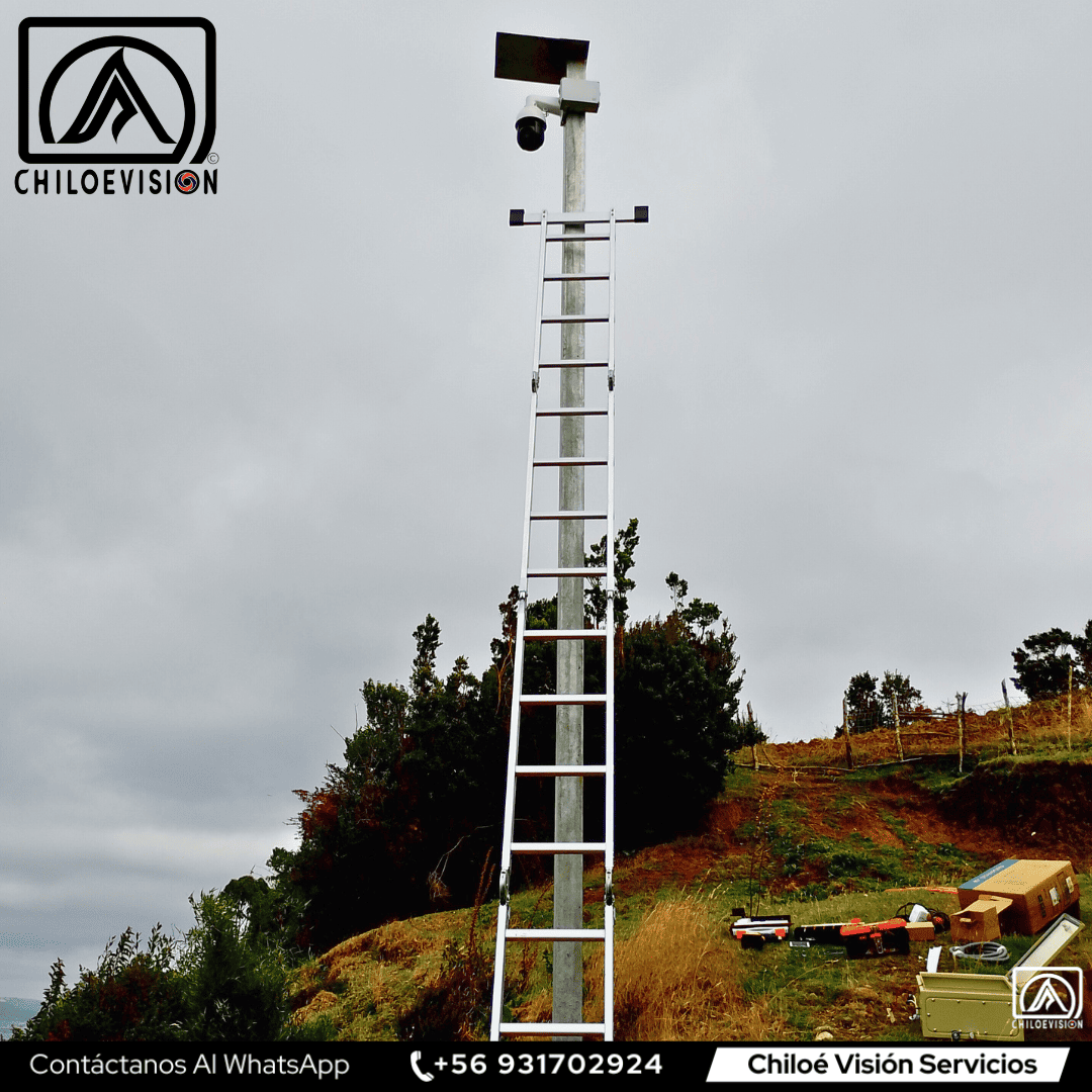 Instalación de Cámara de Seguridad con Pilar Metálico en Chiloé