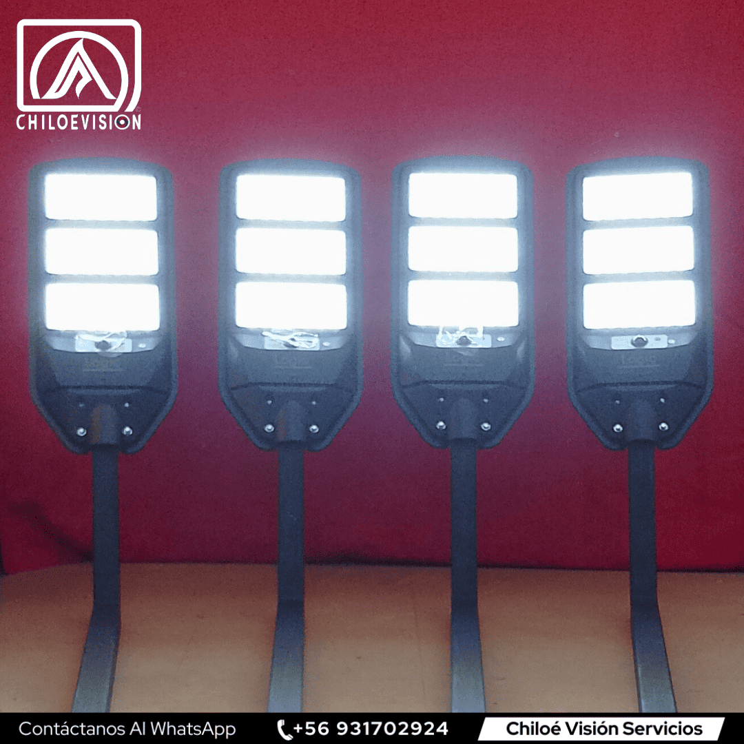 Focos Solares con Soportes Metálicos – Instalación en Chiloé