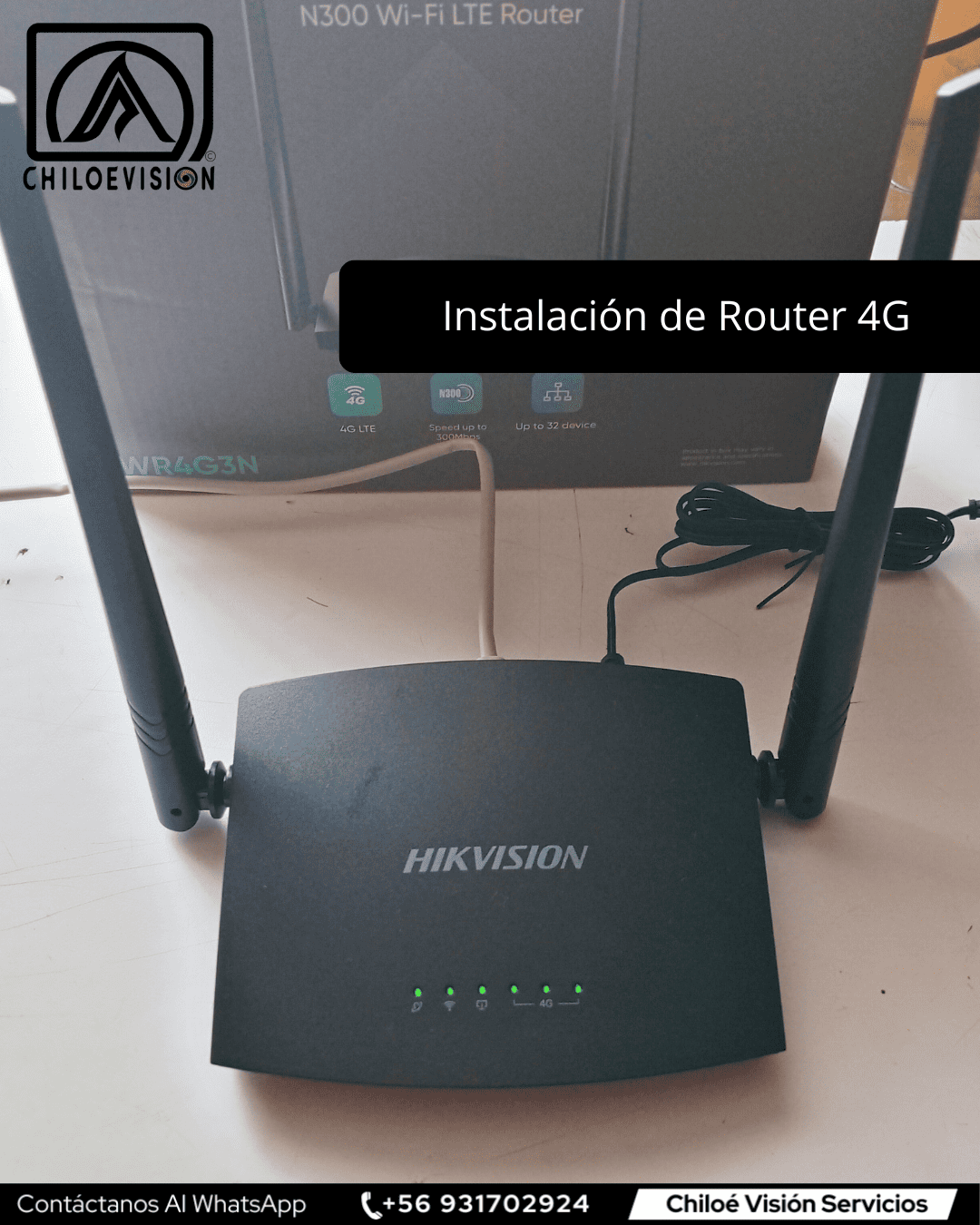 Router WiFi 4G Hikvision con Instalación en Chiloé