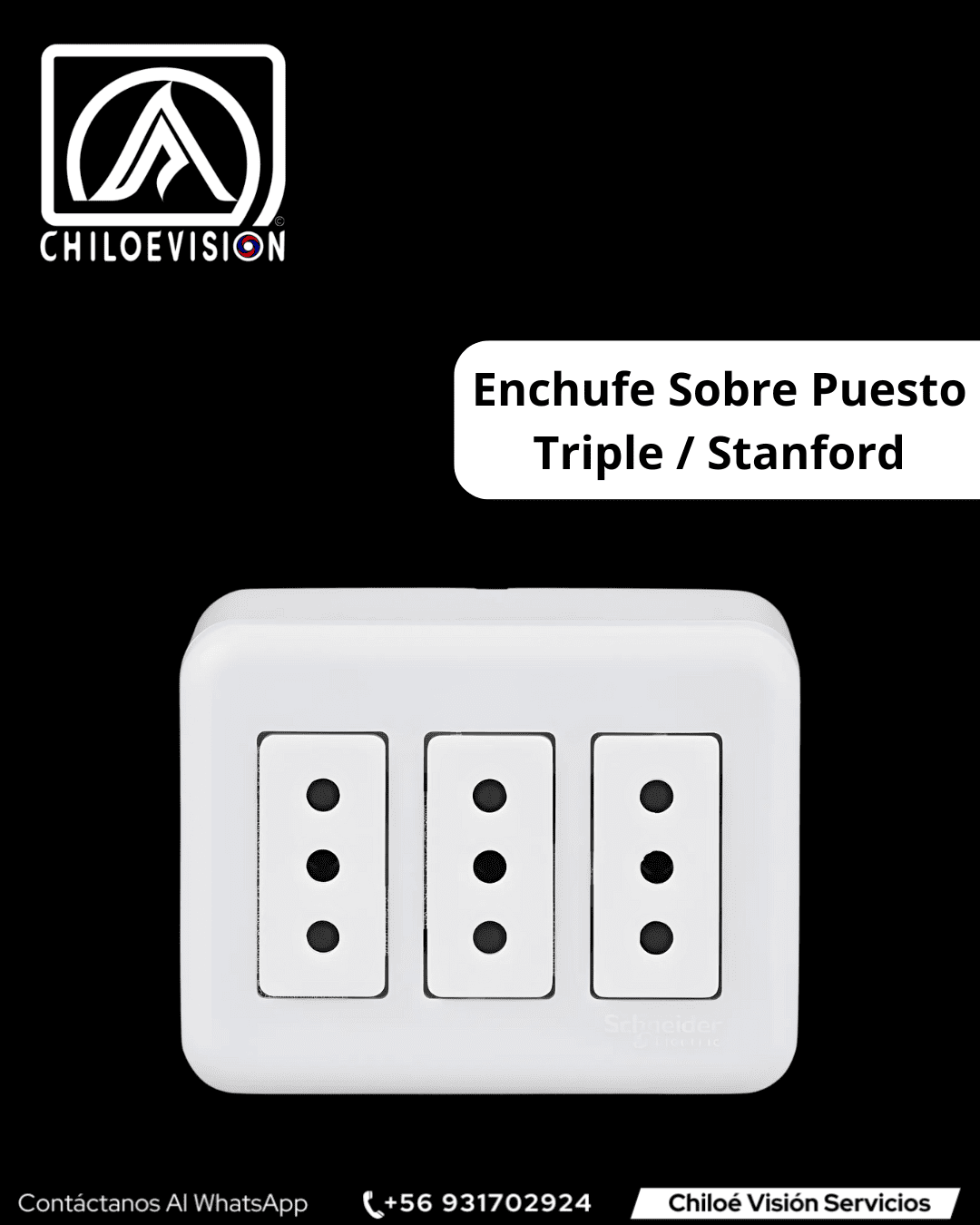 Enchufe Sobre Puesto Triple en Chiloé