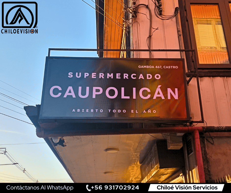 Letrero en Castro, Chiloe