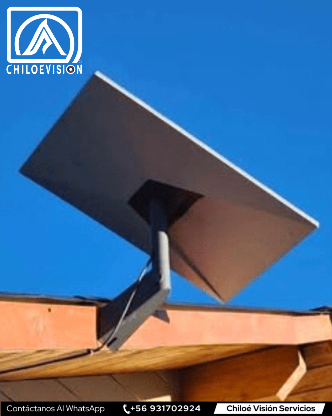 Antena Starlink instalada en Chiloe