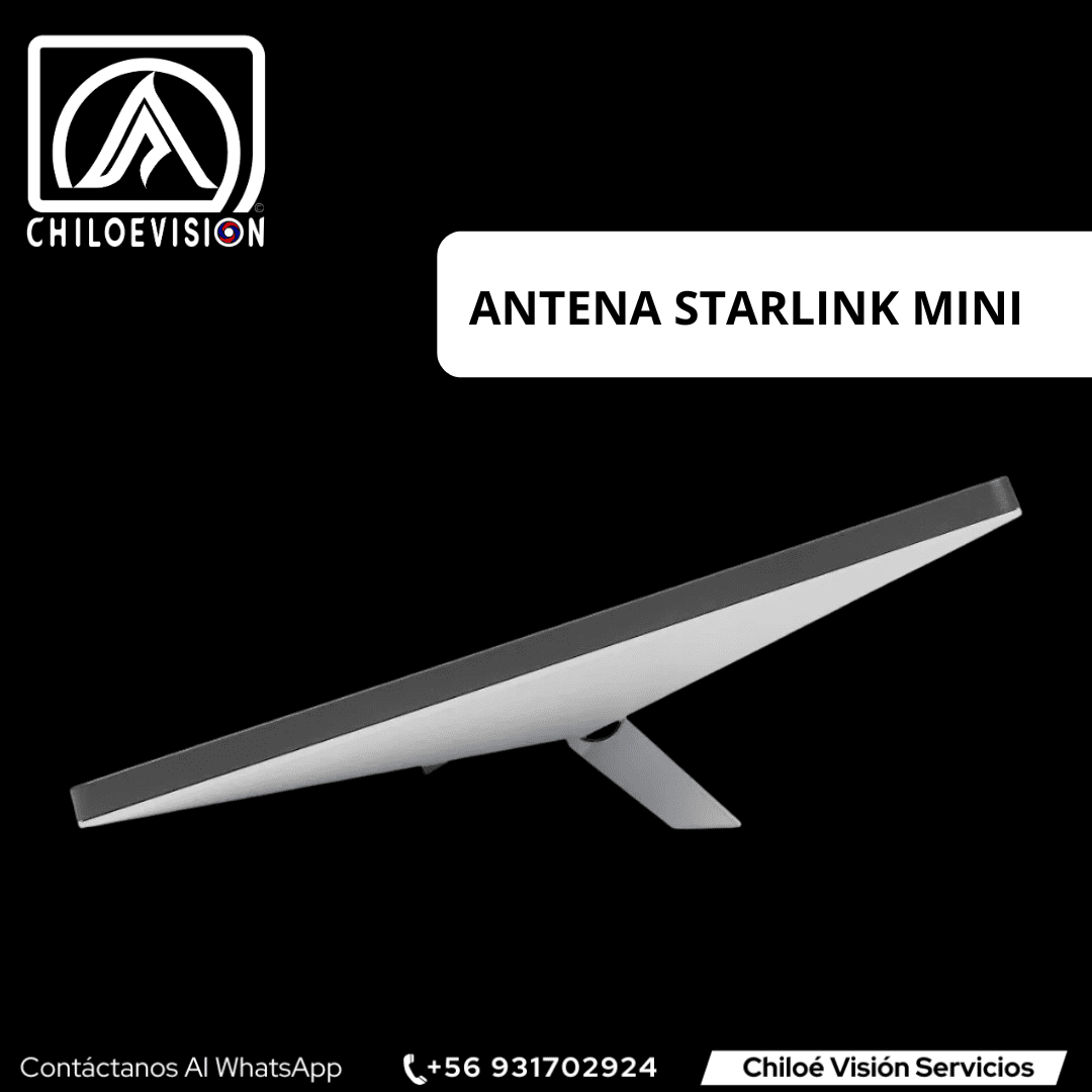 Antena tipo Starlink Mini en Chiloé
