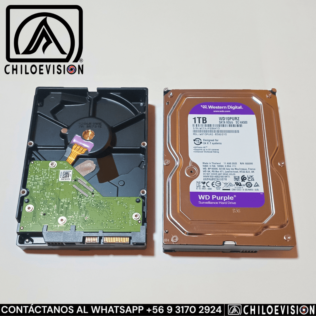 Disco Duro 1TB Western Digital Purple para CCTV y Videovigilancia en Chiloé
